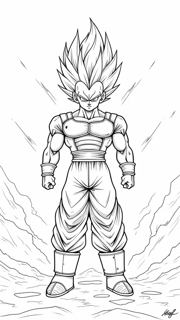 vegeta dragon ball z coloring pages